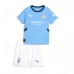 Camiseta Manchester City Erling Haaland #9 Primera Equipación para niños 2024-25 manga corta (+ pantalones cortos)